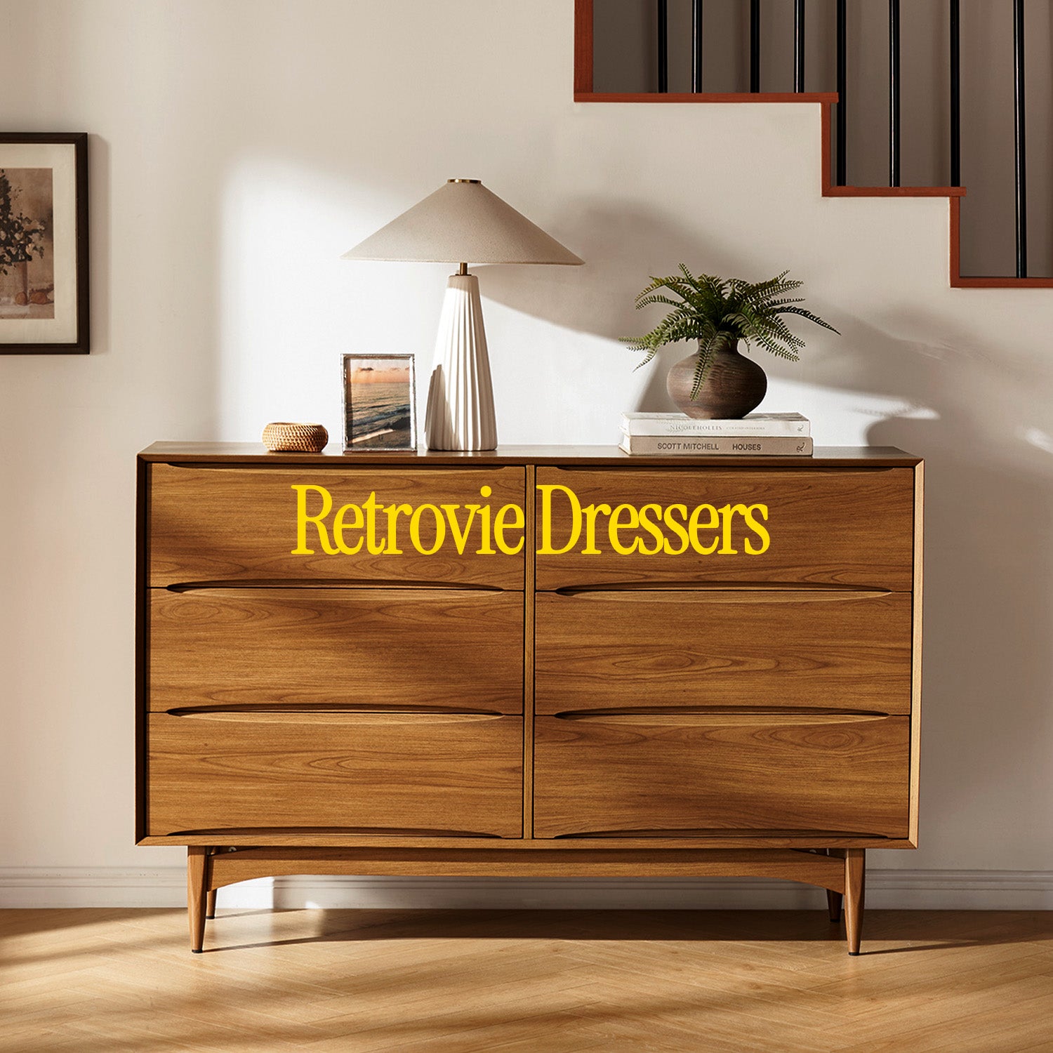 dresser covers Retrovie Mid-Century Modern 3-Drawer Dresser