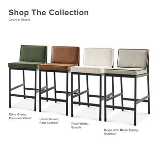 Odelia Counter Stools (Olive Green Velvet)