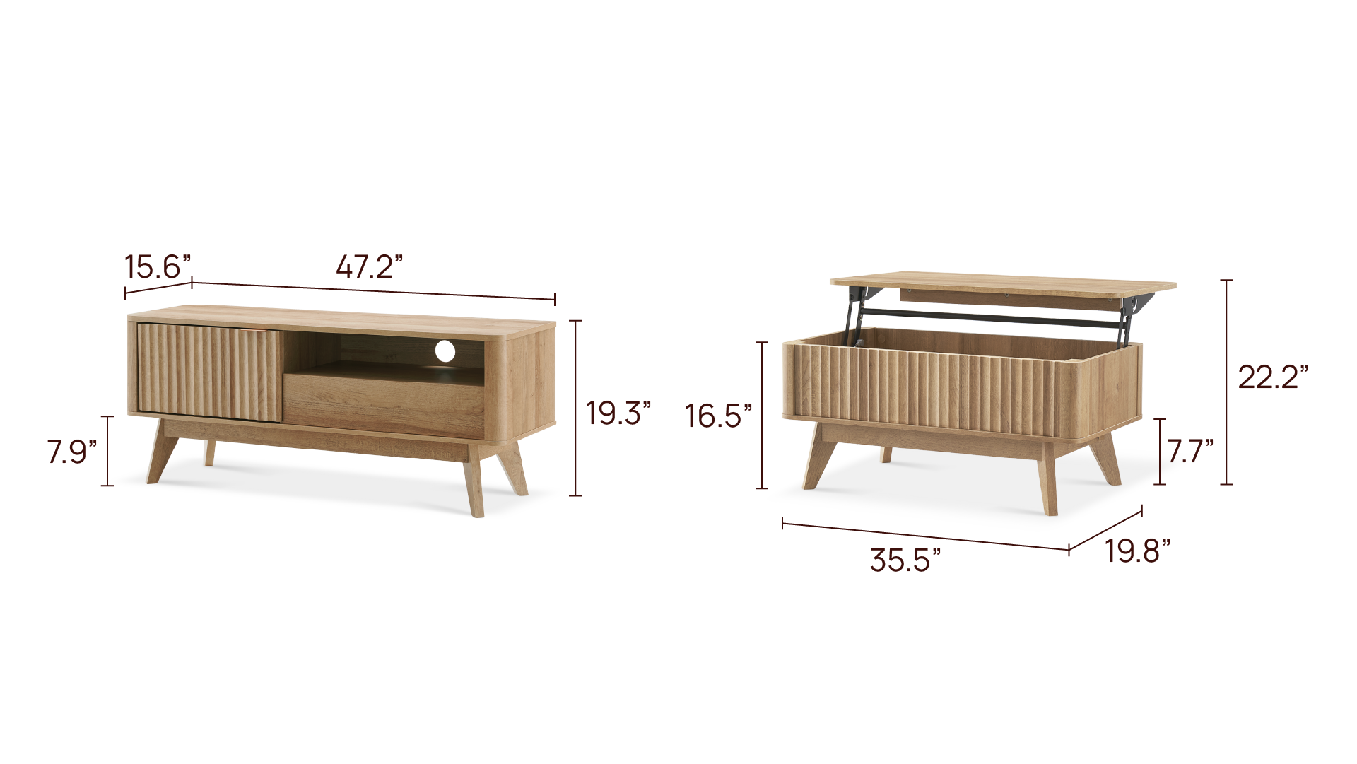 Brooklyn 47" TV Stand & Lift-top Coffee Table