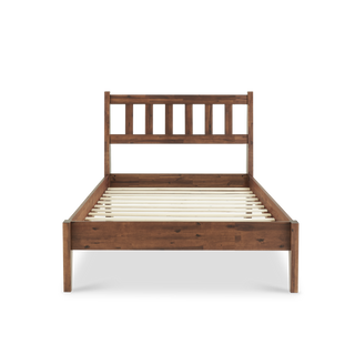 Ted Bed (Twin), Solid Acacia Wood Platform Bed with Headboard