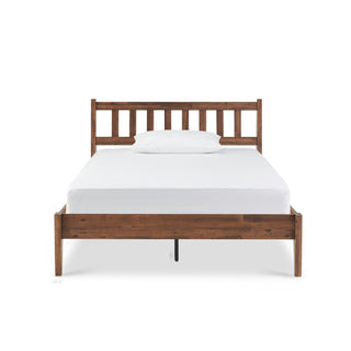 Ted Bed (Full), Solid Acacia Wood Platform Bed with Headboard