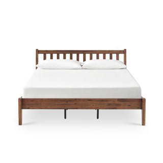 Ted Bed (King), Solid Acacia Wood Platform Bed with Headboard