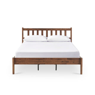 Ted Bed (Queen), Solid Acacia Wood Platform Bed with Headboard
