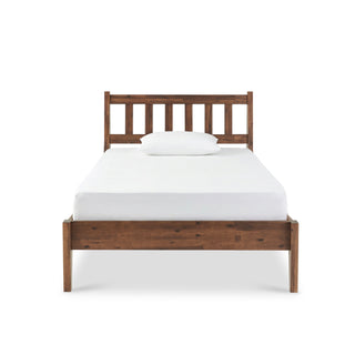 Ted Bed (Twin), Solid Acacia Wood Platform Bed with Headboard
