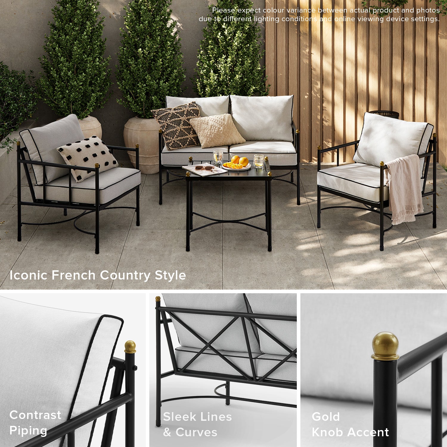 Odelia Outdoor 4-Piece Patio Set Mopio