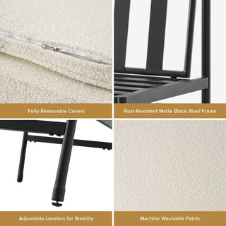 Odelia Dining Chairs (Pearl White Bouclé)