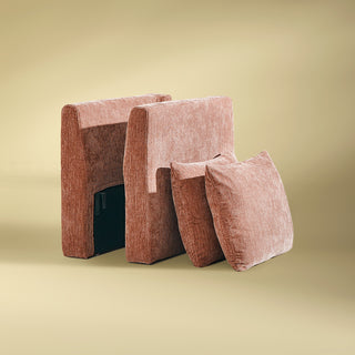 Macy Armrest Set, Rusty Peach Red Chenille