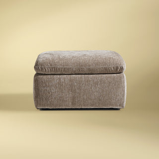 Macy Ottoman with Storage, Taupe Chenille