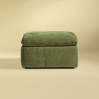 Macy Ottoman with Storage, Moss Green Chenille