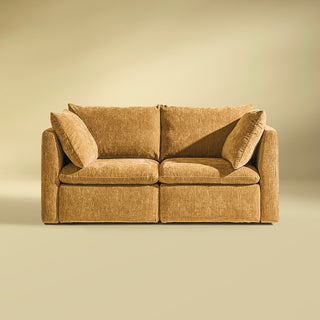 Macy Loveseat with Storage, Ochre Yellow Chenille