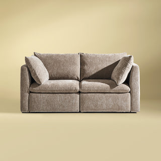 Macy Loveseat with Storage, Taupe Chenille
