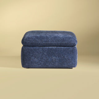 Macy Ottoman with Storage, Navy Blue Chenille