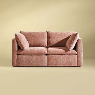 Macy Loveseat with Storage, Rusty Peach Red Chenille