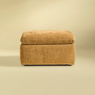 Macy Ottoman with Storage, Ochre Yellow Chenille