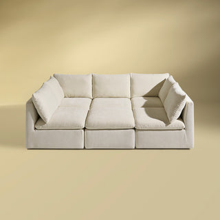 Macy Pit-sectional Sofa, Alpine Beige Chenille