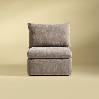 Macy Armchair with Storage, Taupe Chenille