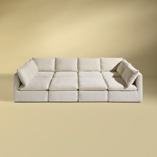 Macy Pit-sectional Sofa, Alpine Beige Chenille