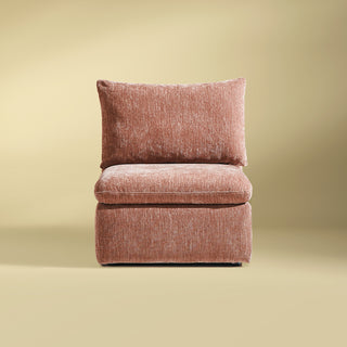 Macy Armchair with Storage, Rusty Peach Red Chenille
