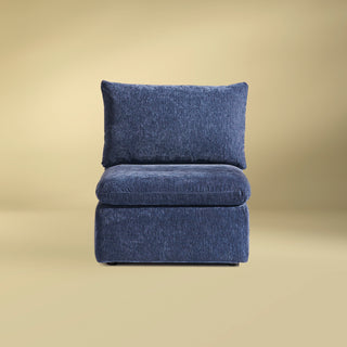 Macy Armchair with Storage, Navy Blue Chenille