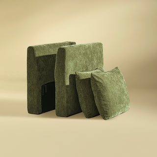 Macy Armrest Set, Moss Green Chenille