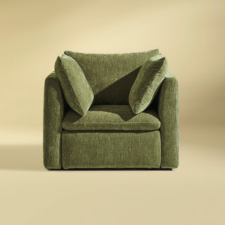 Macy Armchair with Storage, Moss Green Chenille