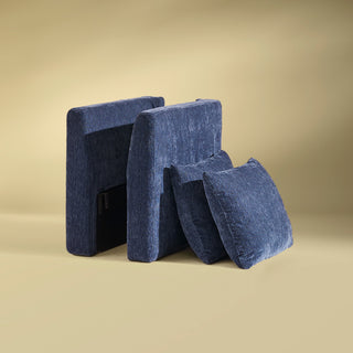 Macy Armrest Set, Navy Blue Chenille