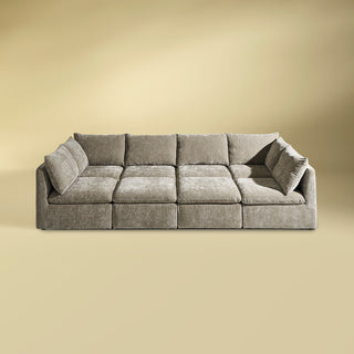 Macy Pit-sectional Sofa, Keystone Gray Chenille
