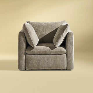 Macy Armchair with Storage, Keystone Gray Chenille