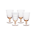 Zest Fluted Goblet Glass Set of 4, Peach