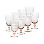 Zest Fluted Goblet Glass Set of 8, Peach