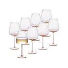 Zest Fluted Wine Glass Set of 8, Peach