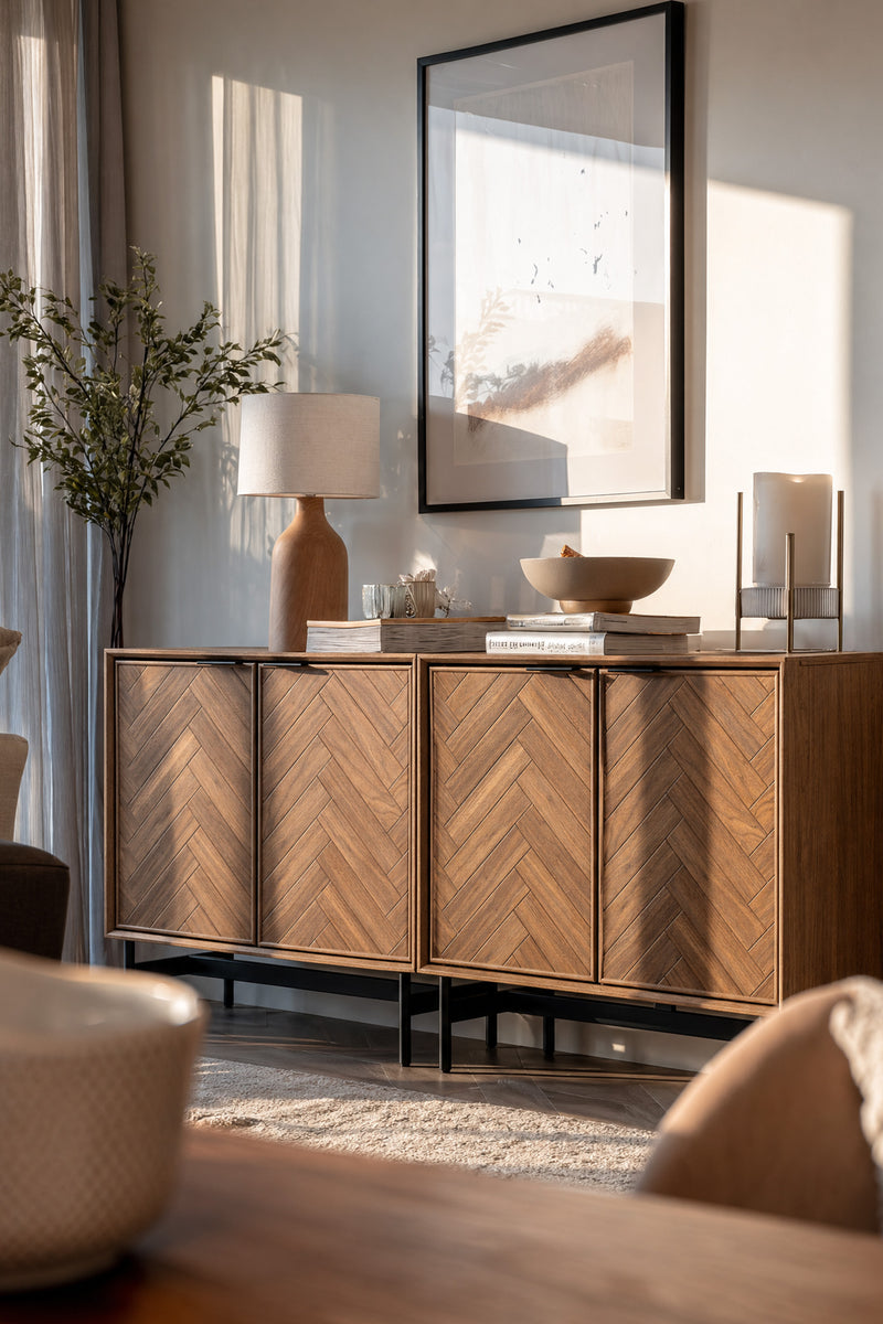 Axis Herringbone Cabinet Set of 2