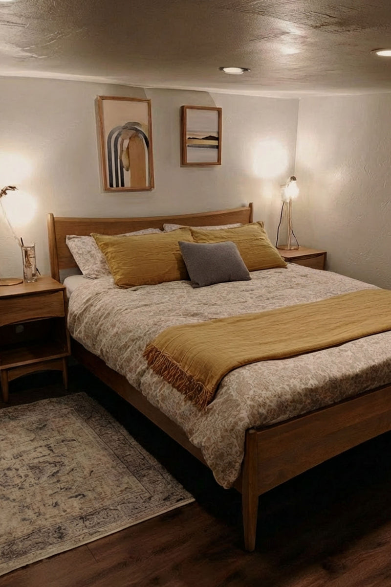 Queen Bed w/ Storage Nightstand