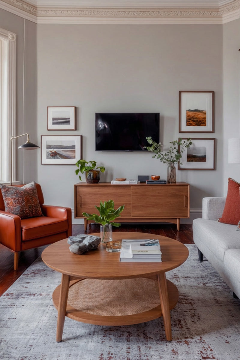 59" TV Stand and Round Coffee Table
