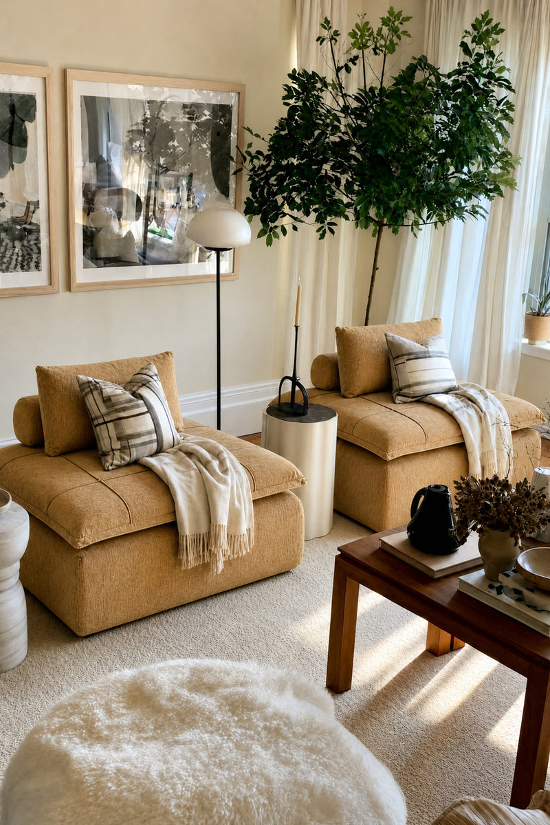 Pooof 1 Seater Set Ochre Yellow
