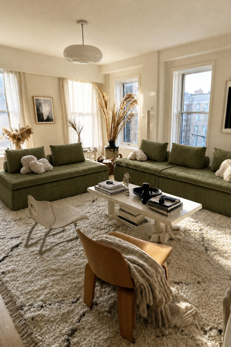 Pooof 2+3 Seater Moss Green