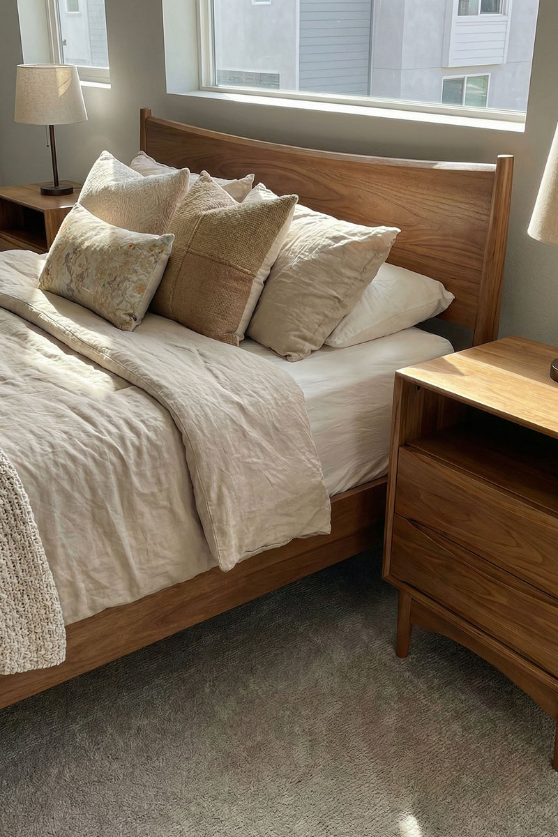 Queen Bed w/ Storage Nightstand