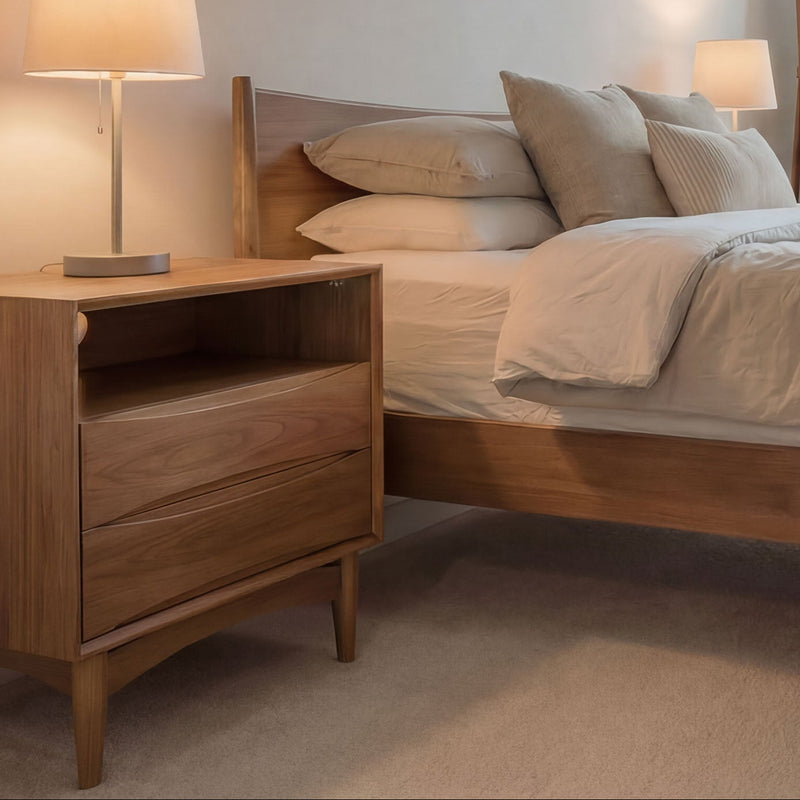 Bed w/ Storage Nightstand