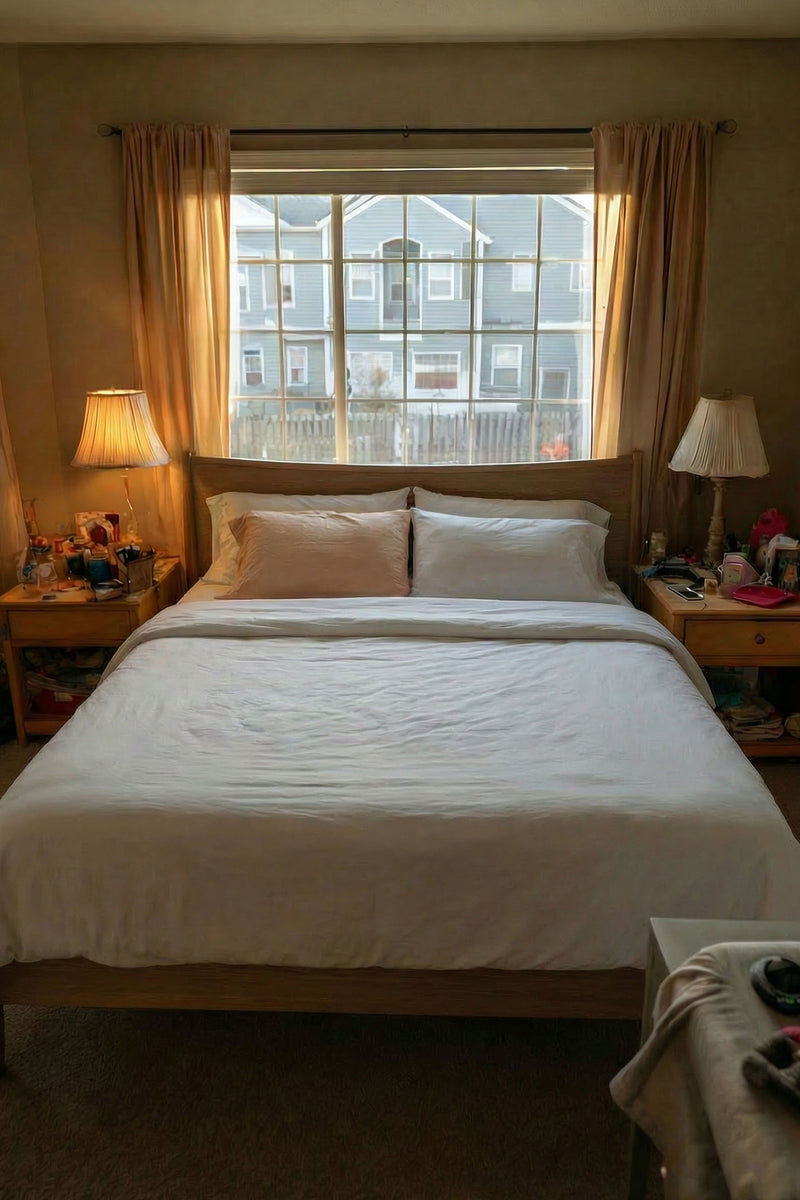 King Bed w/ Storage Nightstands