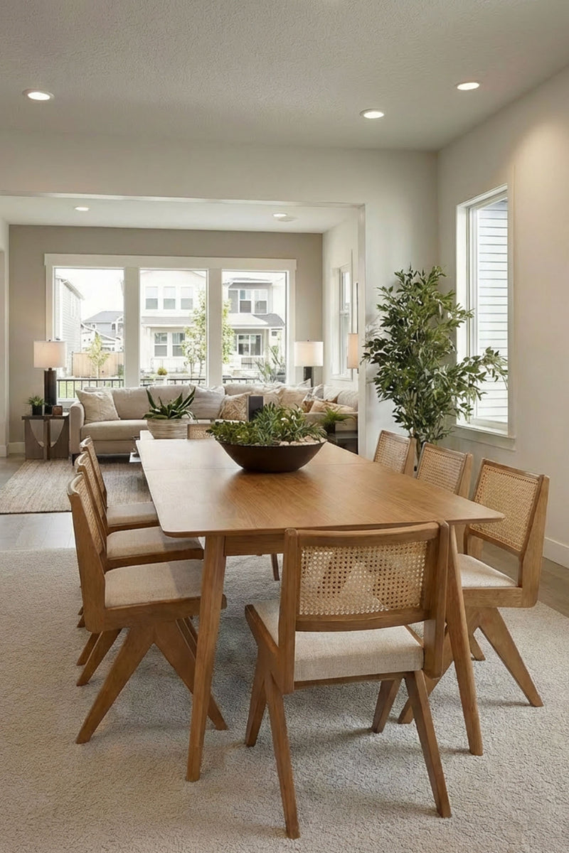 Retrovie Extendable Dining Table & Weava Chairs