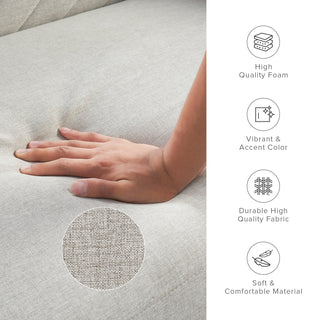 Chloe Futon Sofa Bed, Light Gray Fabric